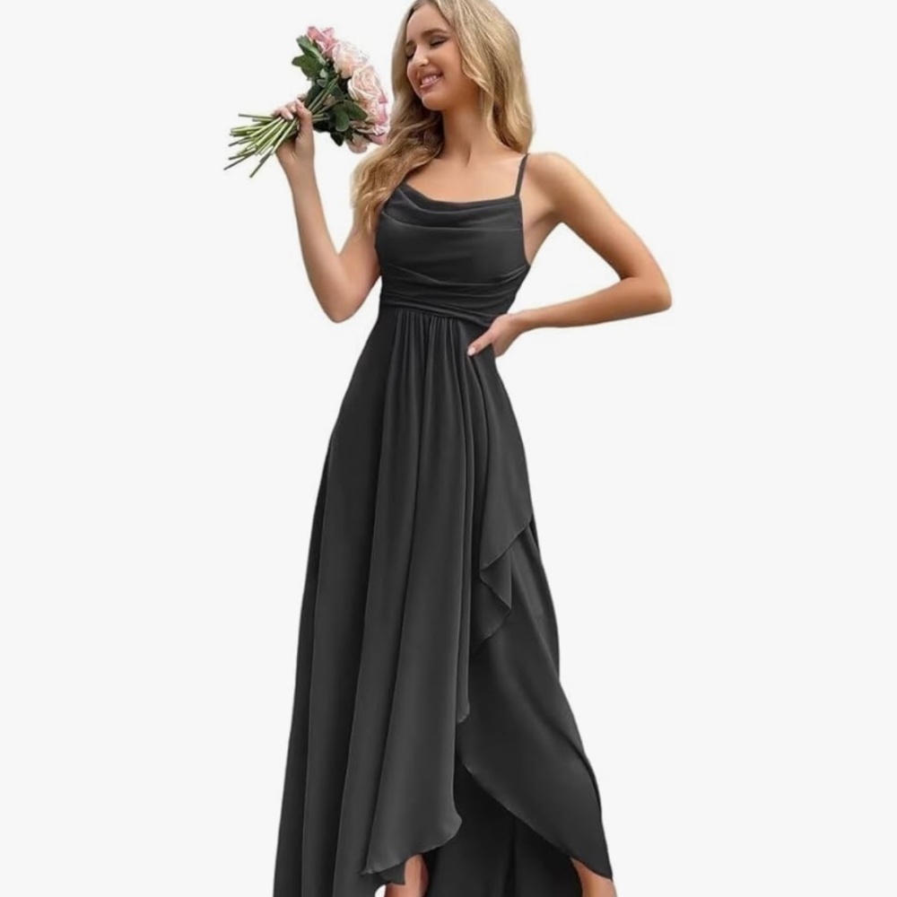 ✨NEVER WORN✨ Elegant Chiffon Bridesmaid Dress (WITH POCKETS!)